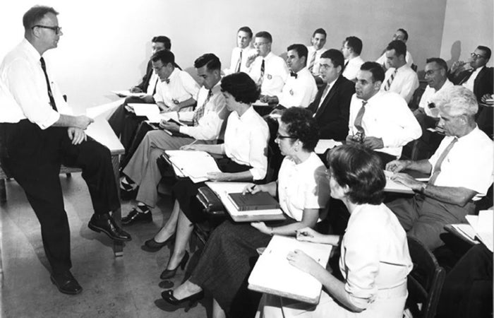 Students in class circa 1955